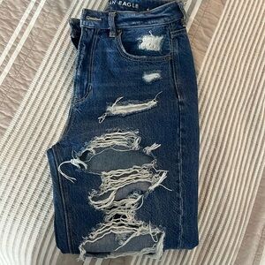 Ripped american eagle mom jeans